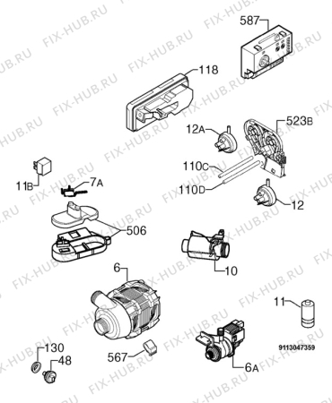 Взрыв-схема посудомоечной машины Privileg 00955489_11193 - Схема узла Electrical equipment 268